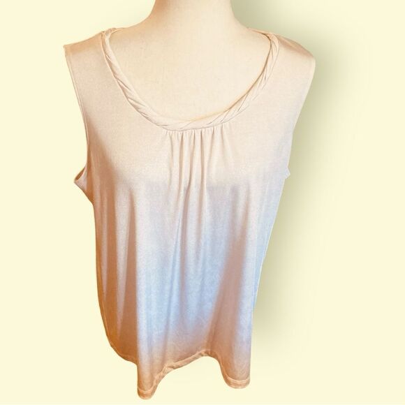 Chico’s Cleam Colored Dressy Tank Top - Picture 1 of 6